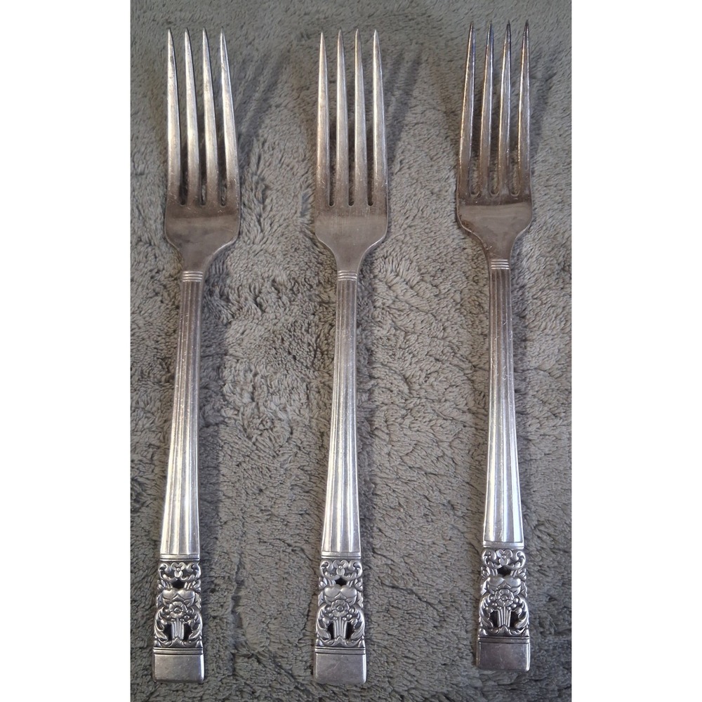 Lot of 3 Vintage Oneida Community Coronation Standard Dinner Forks 1936